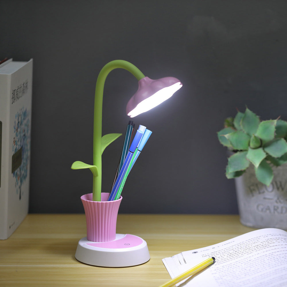 Creative Sunflower Pen Holder LED Desk Lamp