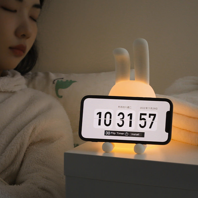 Kreative Sweet Folded Ear Rabbit Silicone LED Table Lamp