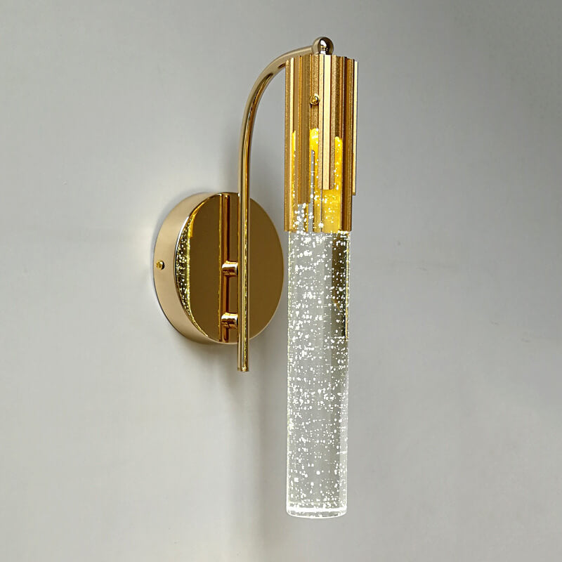 Luxus Gold Bubble Crystal Column LED Wall Light Lamp