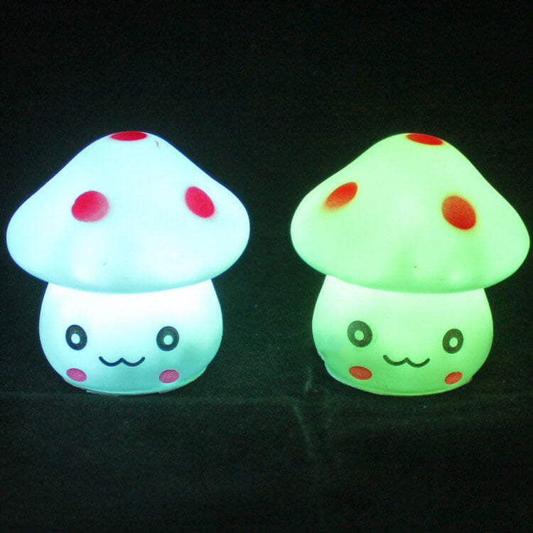 Kreative Seven Color Emoji Mushroom LED Night Light Lamp