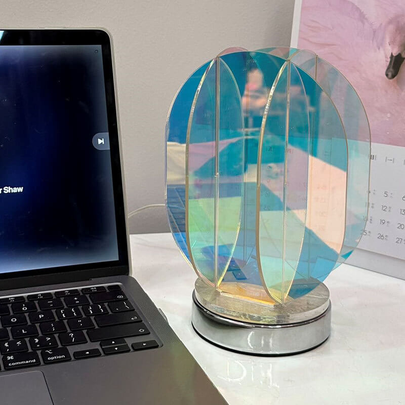 Modern Clear Dazzle Acrylic Geometric LED Art Table Lamp