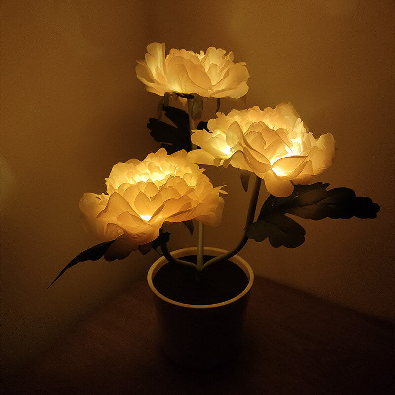 Outdoor Solar Peony Flower Bonsai LED Table Lamp Decoration