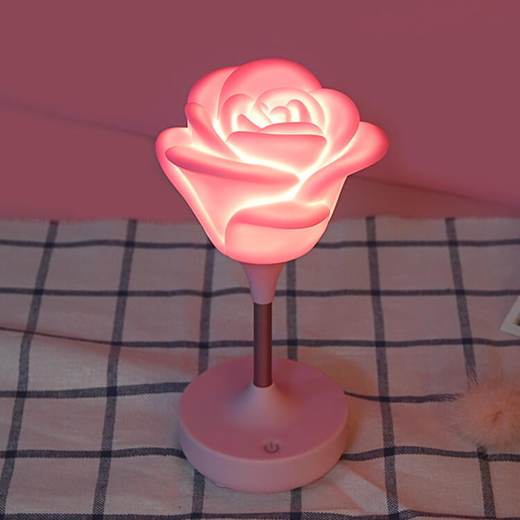 Kreative Romantic Pink Rose USB Rechargeable Touch LED Table Lamp