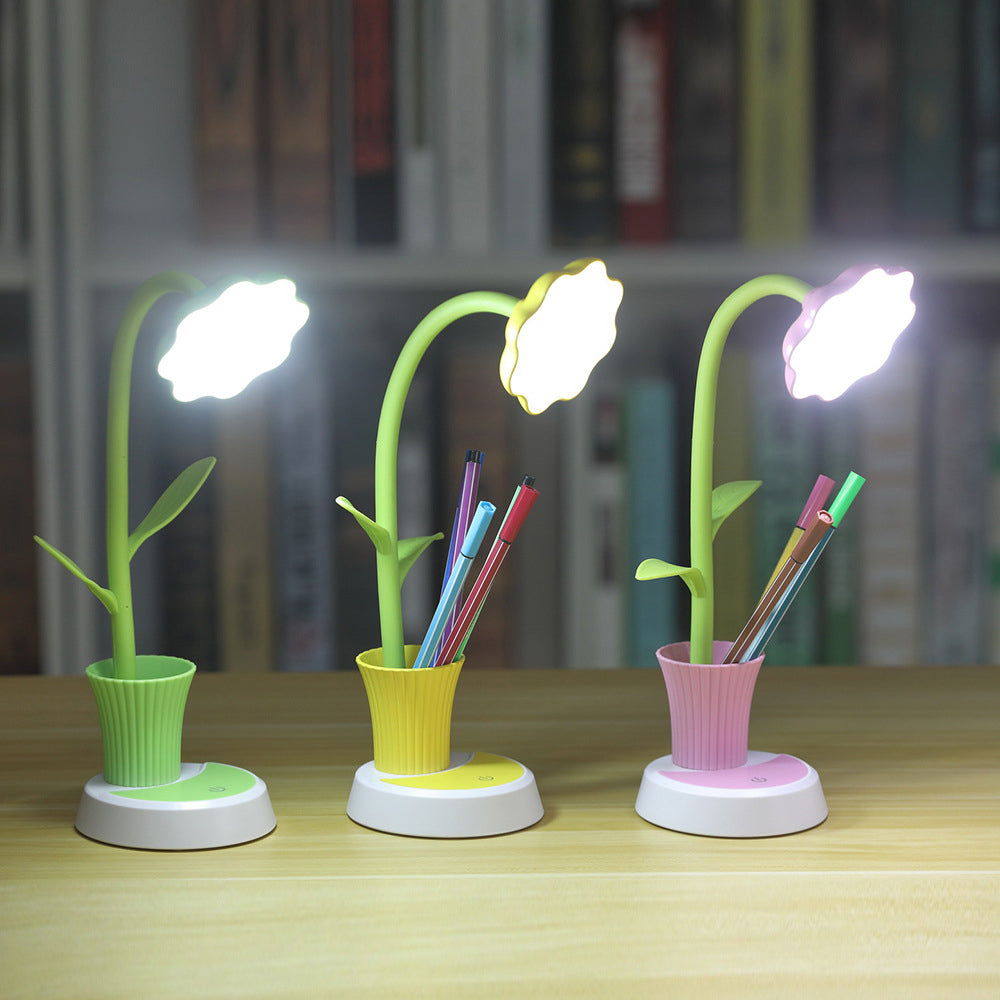 Creative Sunflower Pen Holder LED Desk Lamp
