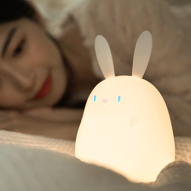 Cartoon Silicone Rabbit Touch USB LED Night Light Desk Lamp