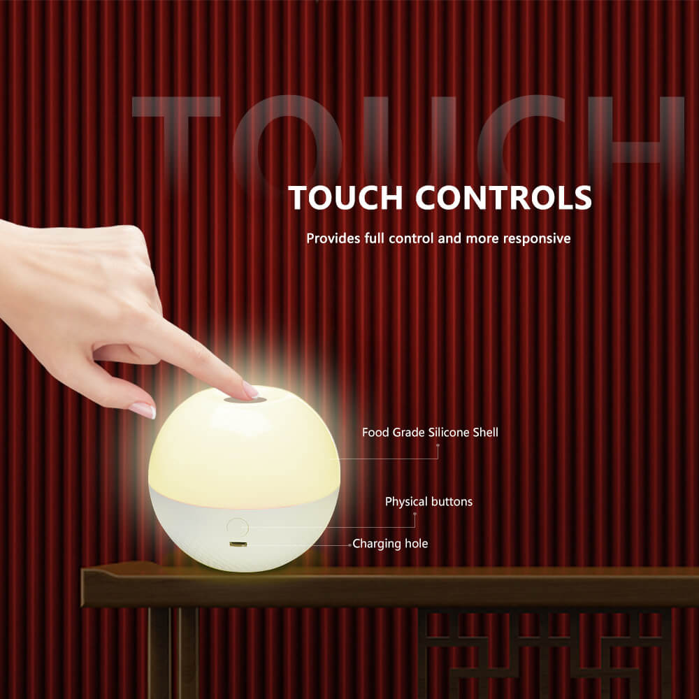 LED Round Ball Night Light 16 Colors Remote Touch Lamp