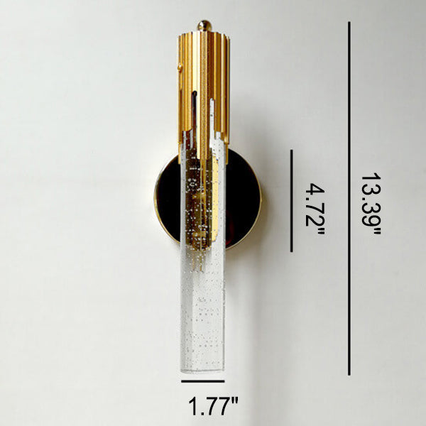 Luxus Gold Bubble Crystal Column LED Wall Light Lamp