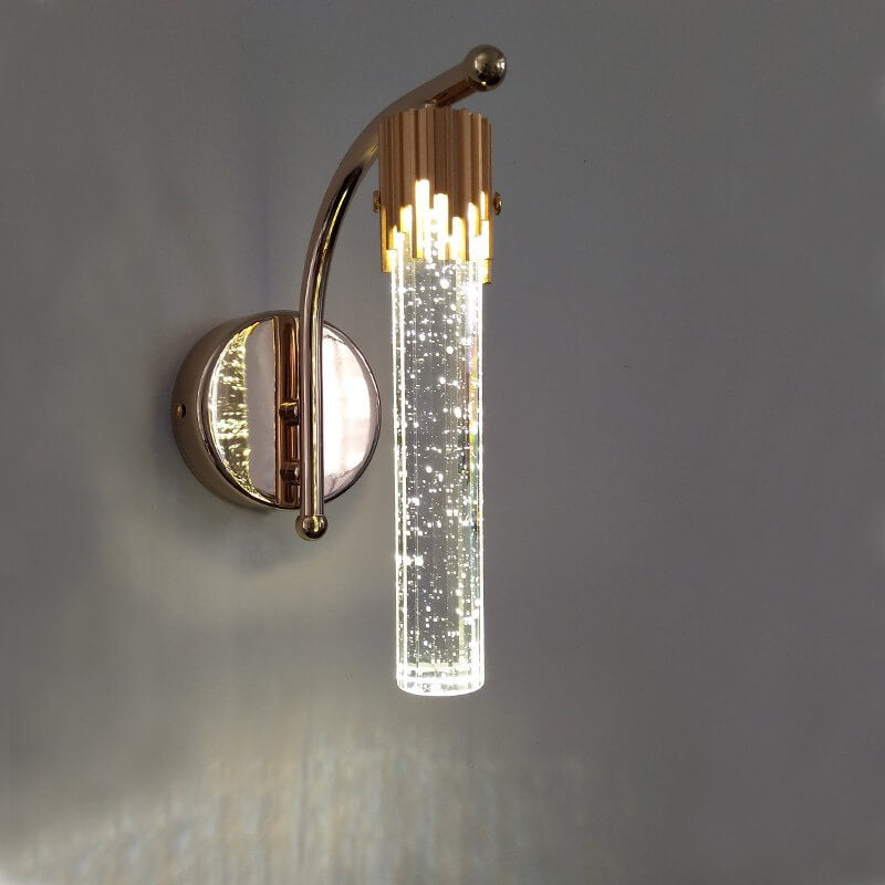 Luxus Gold Bubble Crystal Column LED Wall Light Lamp