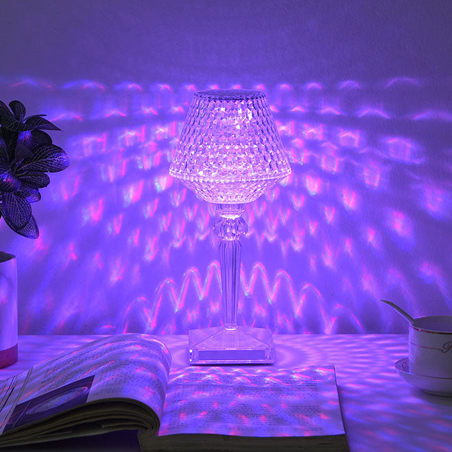 Kreative Acrylic LED Crystal Wine Glass Night Light Table Lamp