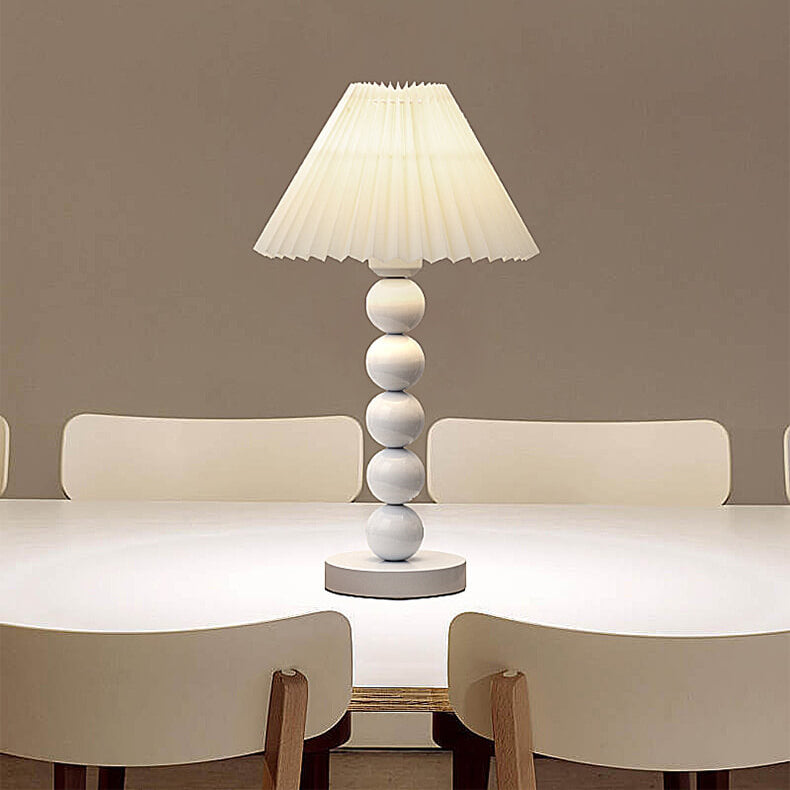 Contemporary Scandinavian Cone Round Hardware Fabric 1-Light Table Lamp for Bedroom