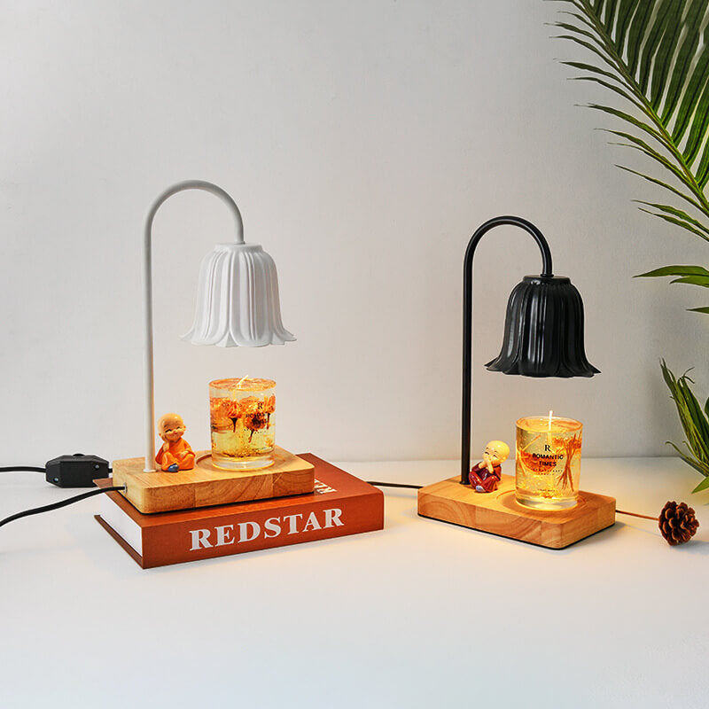 European Log Hardware Timing 1-Light Melt Candle Table Lamp