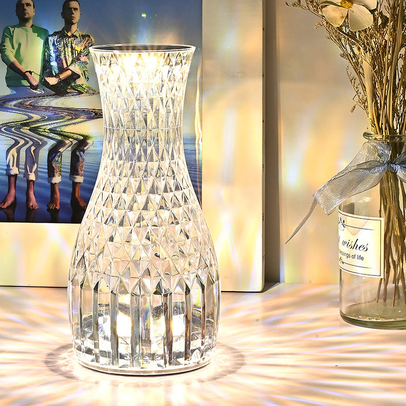 Moderne Art Deco Acrylic Bottle Design USB LED Table Lamp