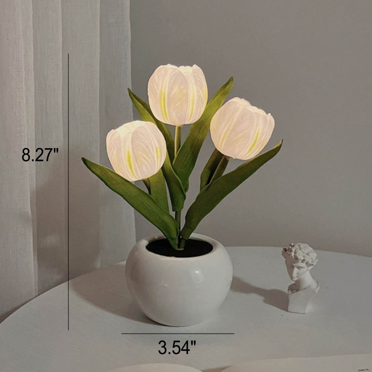 Tulip Simulation Bouquet Ceramic Pot LED Night Light Lamp