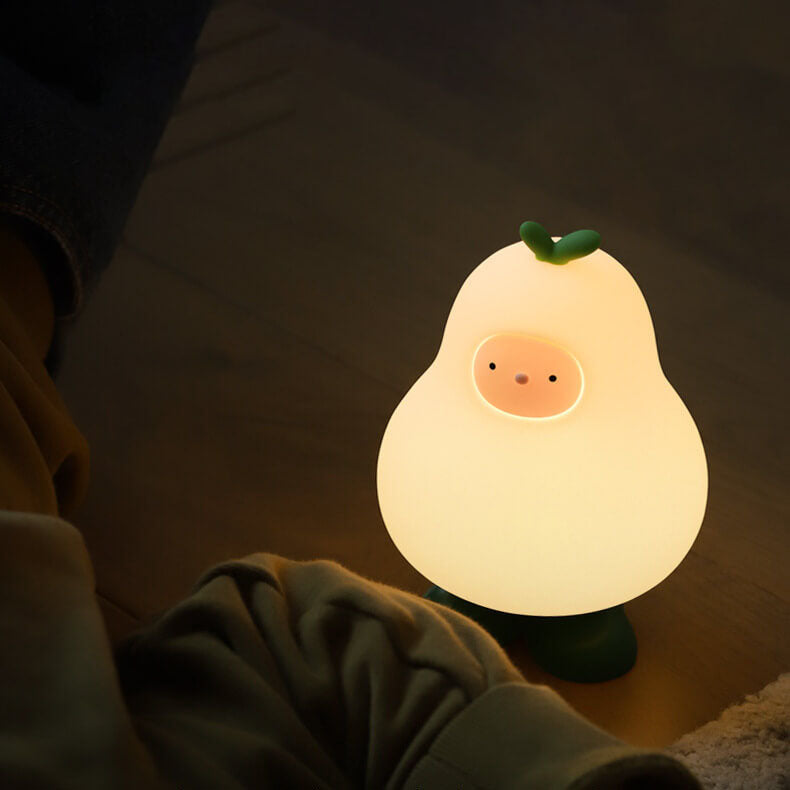 Kreative Cartoon Pear Silicone LED Night Light Table Lamp