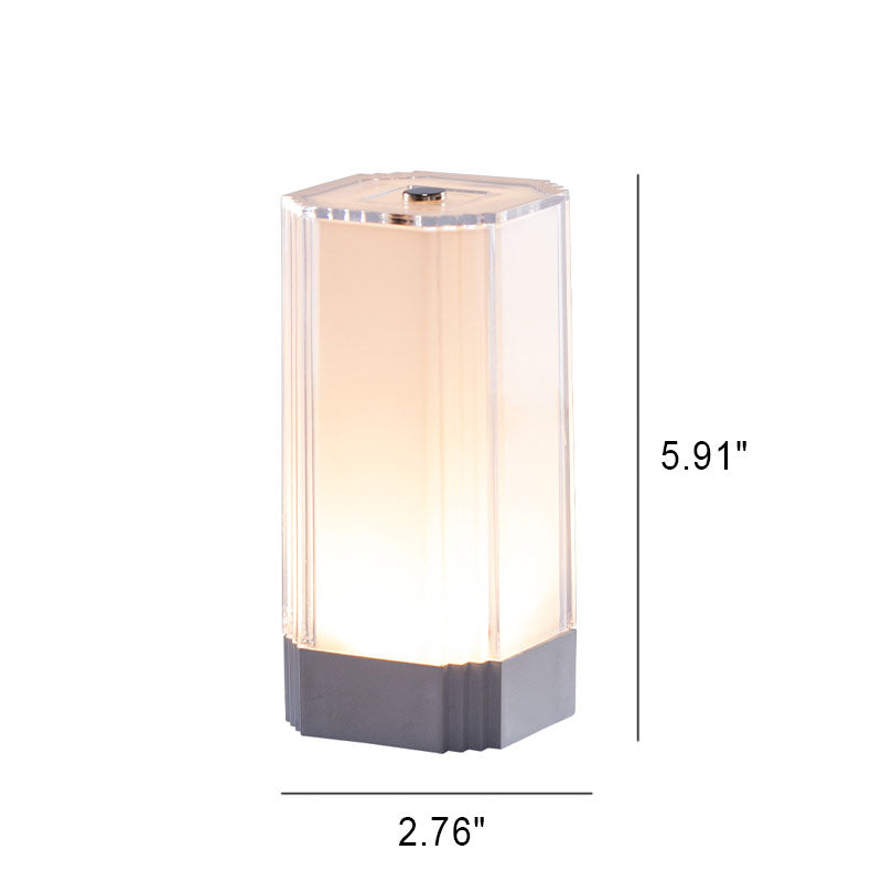 Modern Rechargeable LED Acrylic Table Lamp - White, 300lm