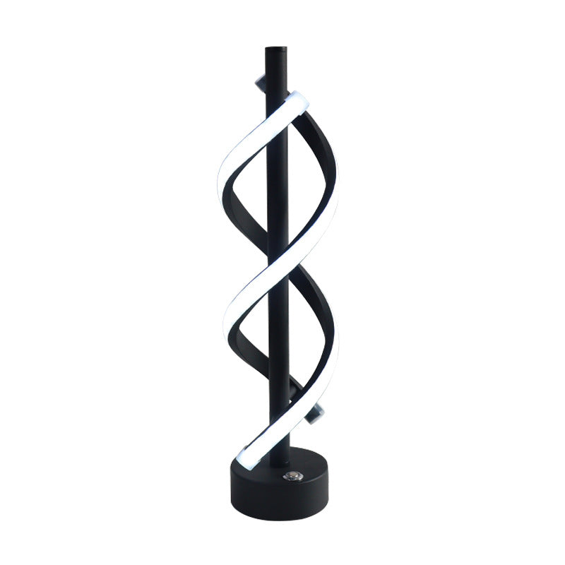 Contemporary Nordic Dual Spiral LED Table Lamp for Bedroom