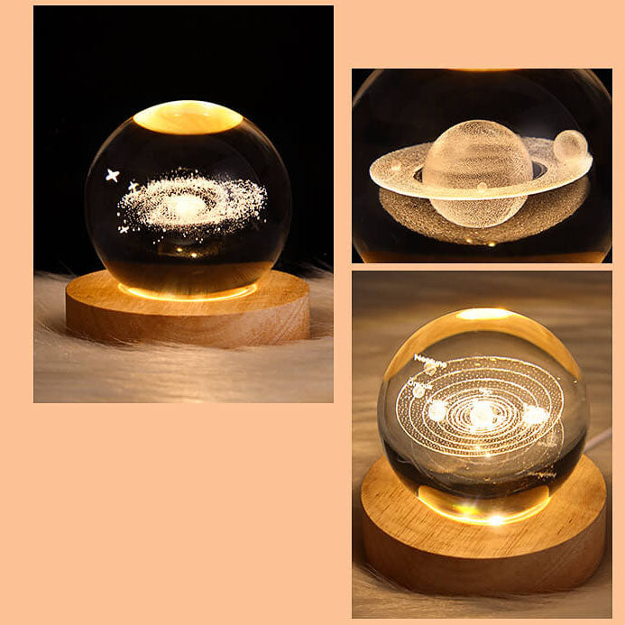 Creative Decorative Star System Crystal Ball USB LED Table Lamp