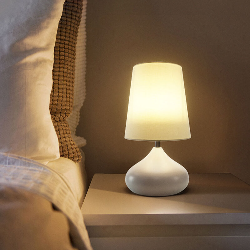 Modern Simple ABS Shade LED Table Lamp with Multiple Switch Options