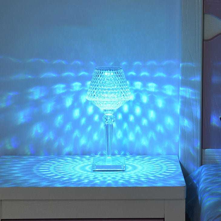 Kreative Acrylic LED Crystal Wine Glass Night Light Table Lamp