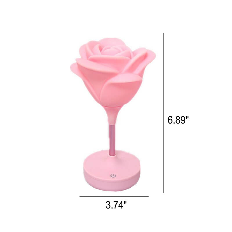 Kreative Romantic Pink Rose USB Rechargeable Touch LED Table Lamp