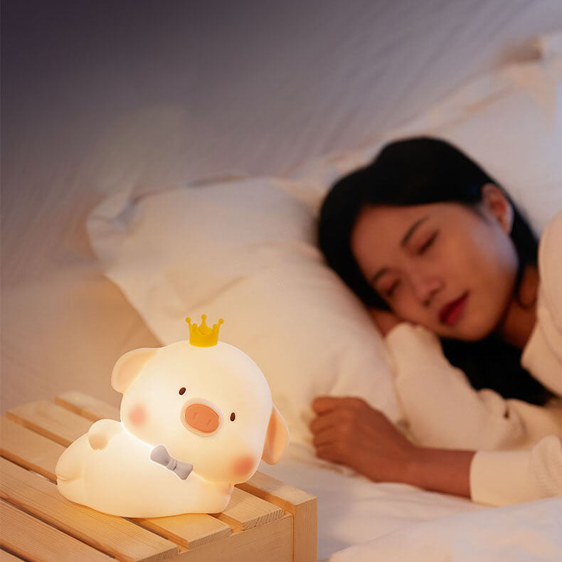 Cute Pig Silicone LED Night Light Table Lamp