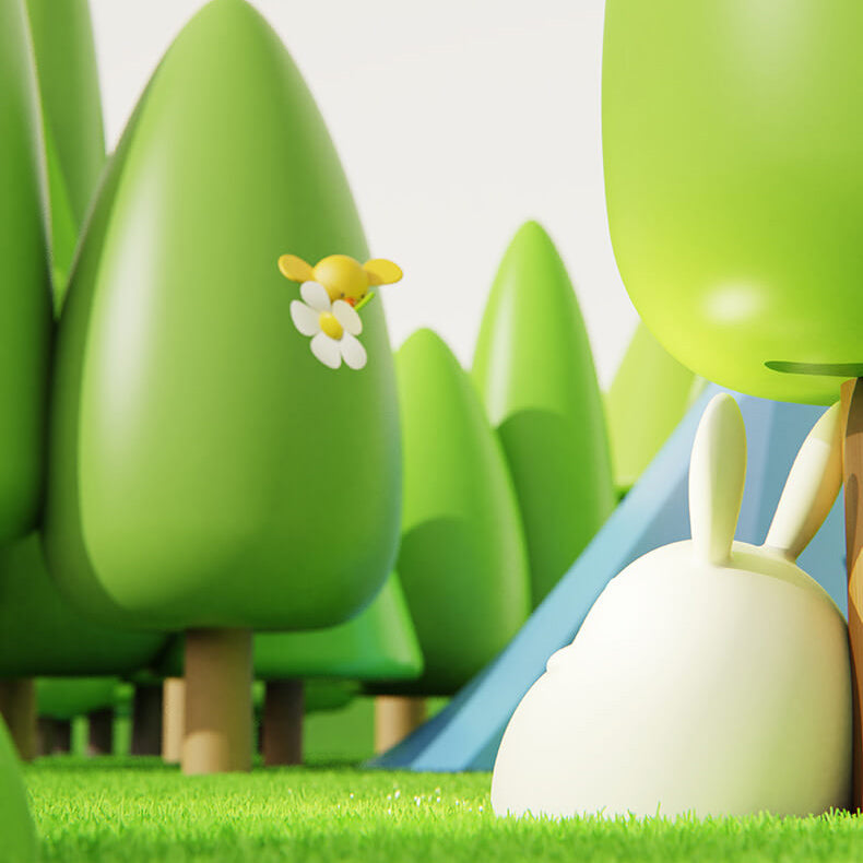 Cartoon Silicone Rabbit Touch USB LED Night Light Desk Lamp