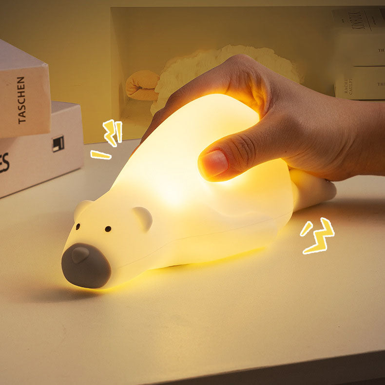 Kreative Cartoon Lazy Bear Silicone LED Night Light Table Lamp