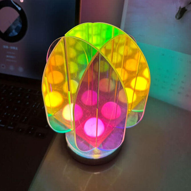 Modern Clear Dazzle Acrylic Geometric LED Art Table Lamp
