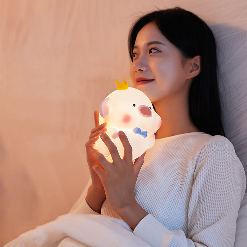Cute Pig Silicone LED Night Light Table Lamp