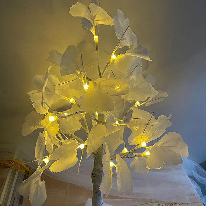 Illuminated Ginkgo Tree Table Lamp USB Battery Decor Light
