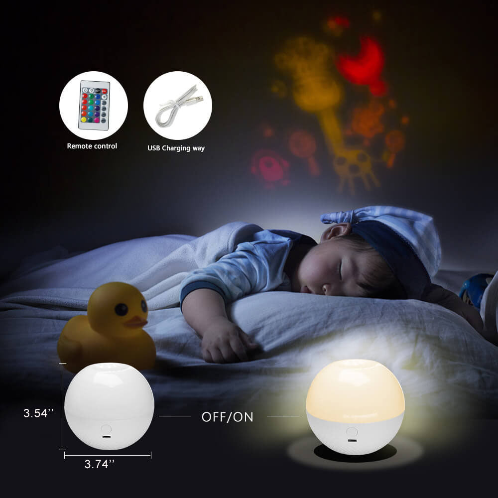 LED Round Ball Night Light 16 Colors Remote Touch Lamp