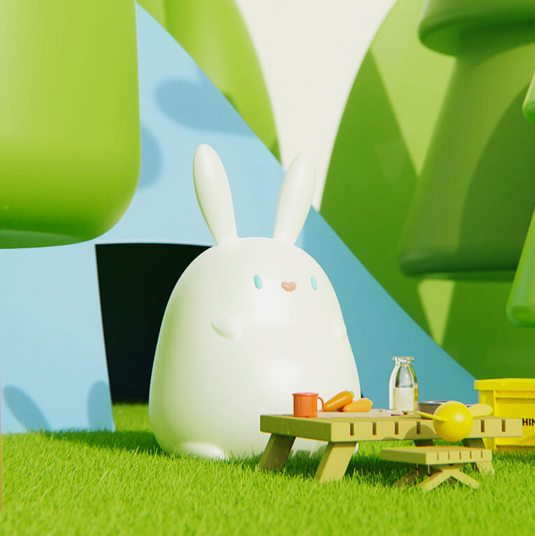 Cartoon Silicone Rabbit Touch USB LED Night Light Desk Lamp
