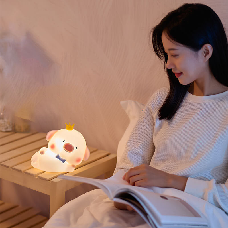 Cute Pig Silicone LED Night Light Table Lamp