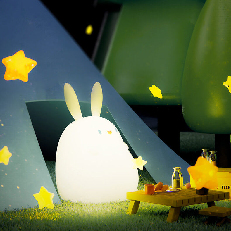Cartoon Silicone Rabbit Touch USB LED Night Light Desk Lamp