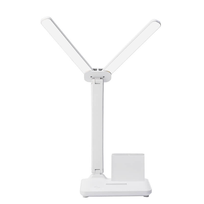 Adjustable LED Desk Lamp with Dual Heads and Multi-Angle Design