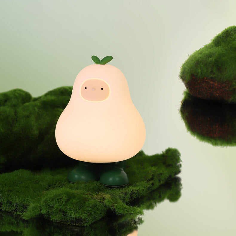 Kreative Cartoon Pear Silicone LED Night Light Table Lamp