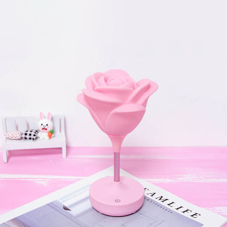 Kreative Romantic Pink Rose USB Rechargeable Touch LED Table Lamp