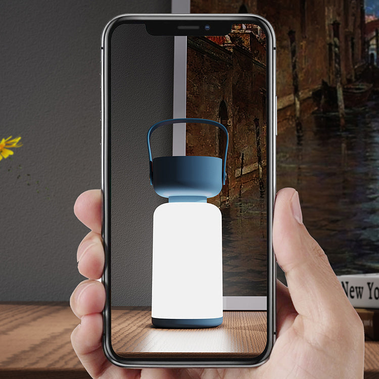 Modern Simplicity Waterproof Portable Plastic ABS Cylinder LED Table Lamp Outdoor Light for Patio