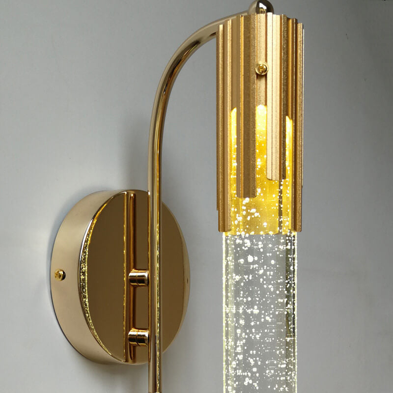 Luxus Gold Bubble Crystal Column LED Wall Light Lamp