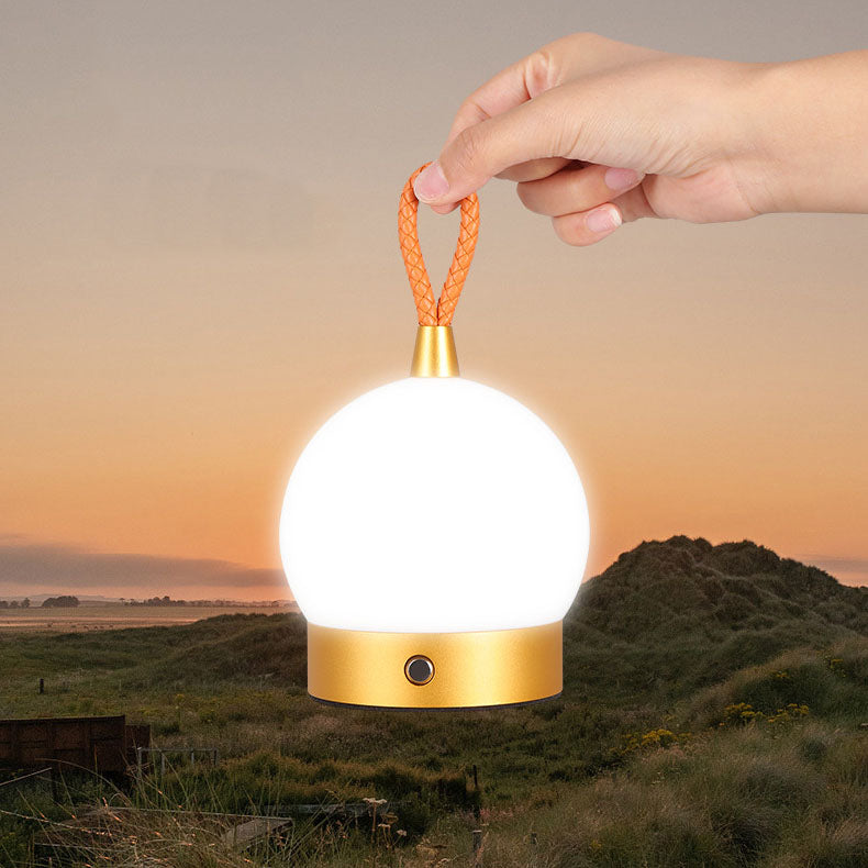 Modern Round Acrylic Aluminium USB Rechargeable Portable LED Night Light Table Lamp