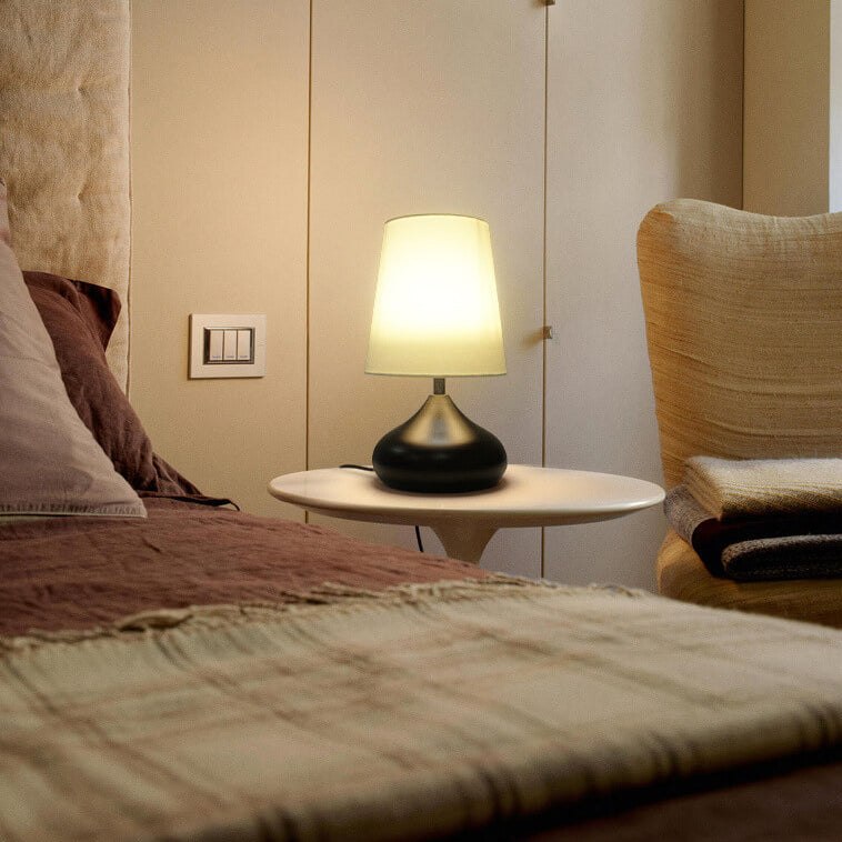 Modern Simple ABS Shade LED Table Lamp with Multiple Switch Options