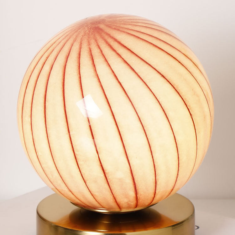 Modern Simplicity Glass Iron Ball Stripe Planet LED Rechargeable Table Lamp for Bedroom