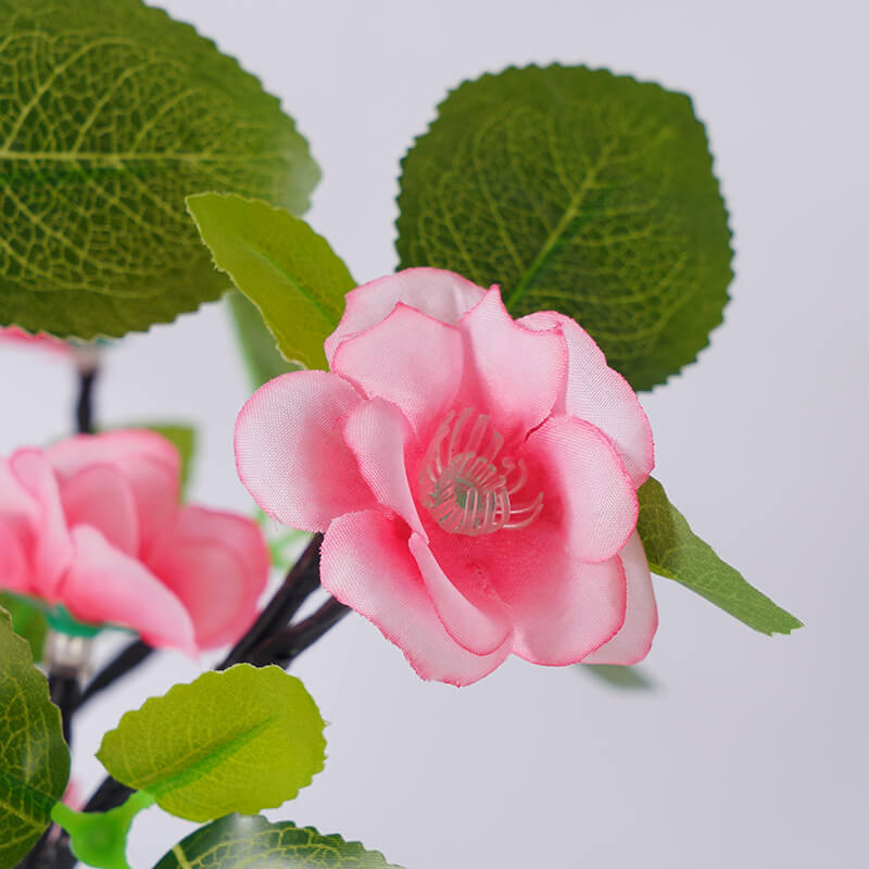 Simulation Peach Blossom Tree Green LED Table Lamp