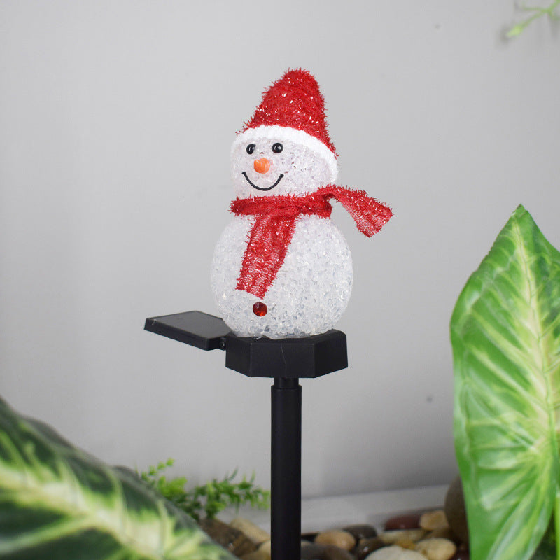 Solar-Powered LED Snowman Light - Christmas Yard Decoration