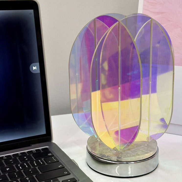 Modern Clear Dazzle Acrylic Geometric LED Art Table Lamp