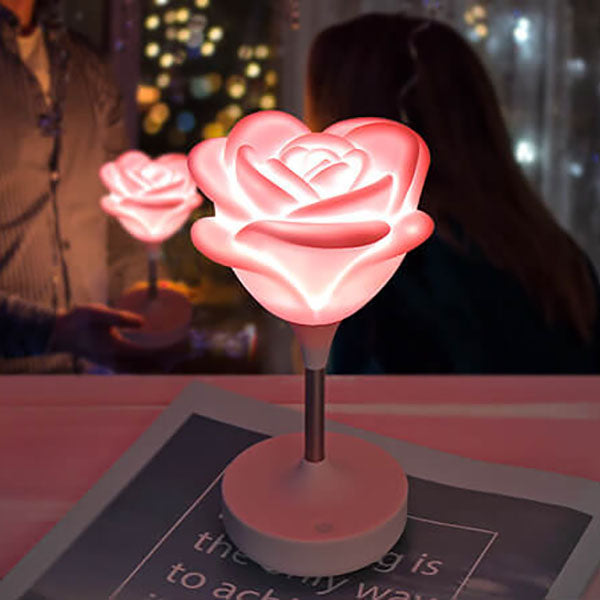 Kreative Romantic Pink Rose USB Rechargeable Touch LED Table Lamp