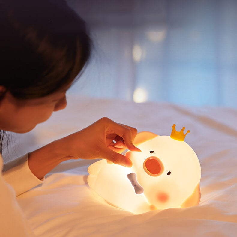 Cute Pig Silicone LED Night Light Table Lamp
