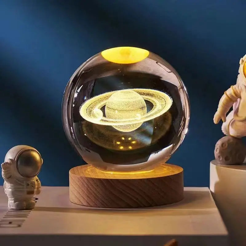 3D Crystal Night Lamp with LED Lighting - Adjustable Brightness