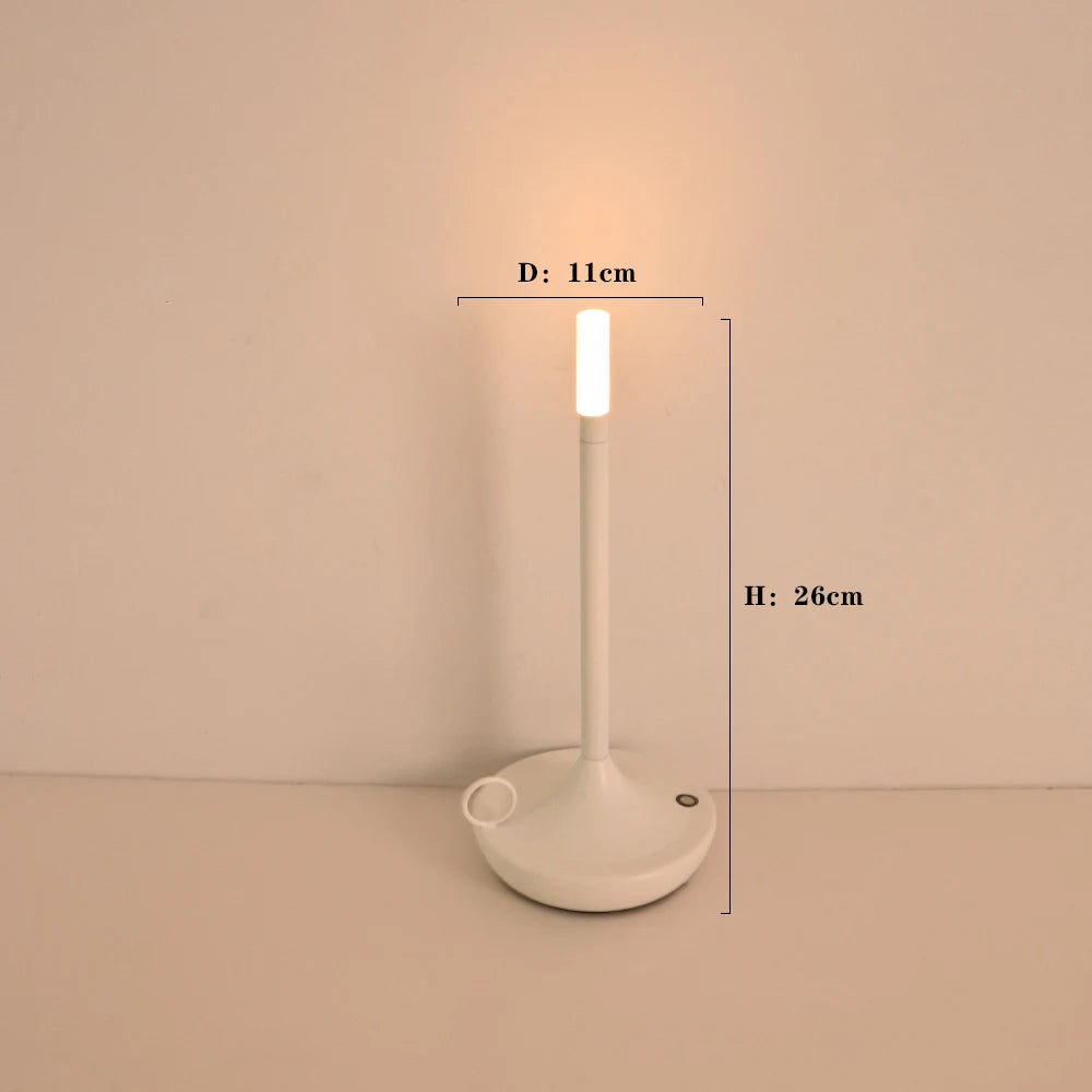 Rechargeable Candle Table Lamp - Modern Dimmable Light for Bedroom & Camping