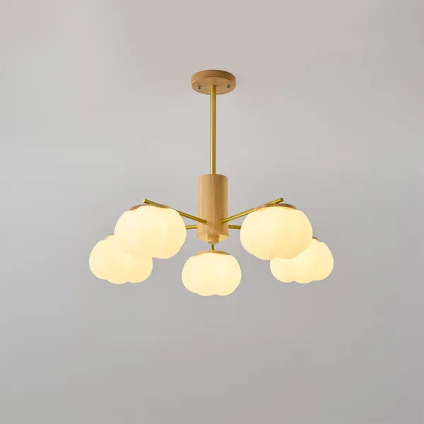 Creative Wooden Cotton Balls Chandelier for Living Room